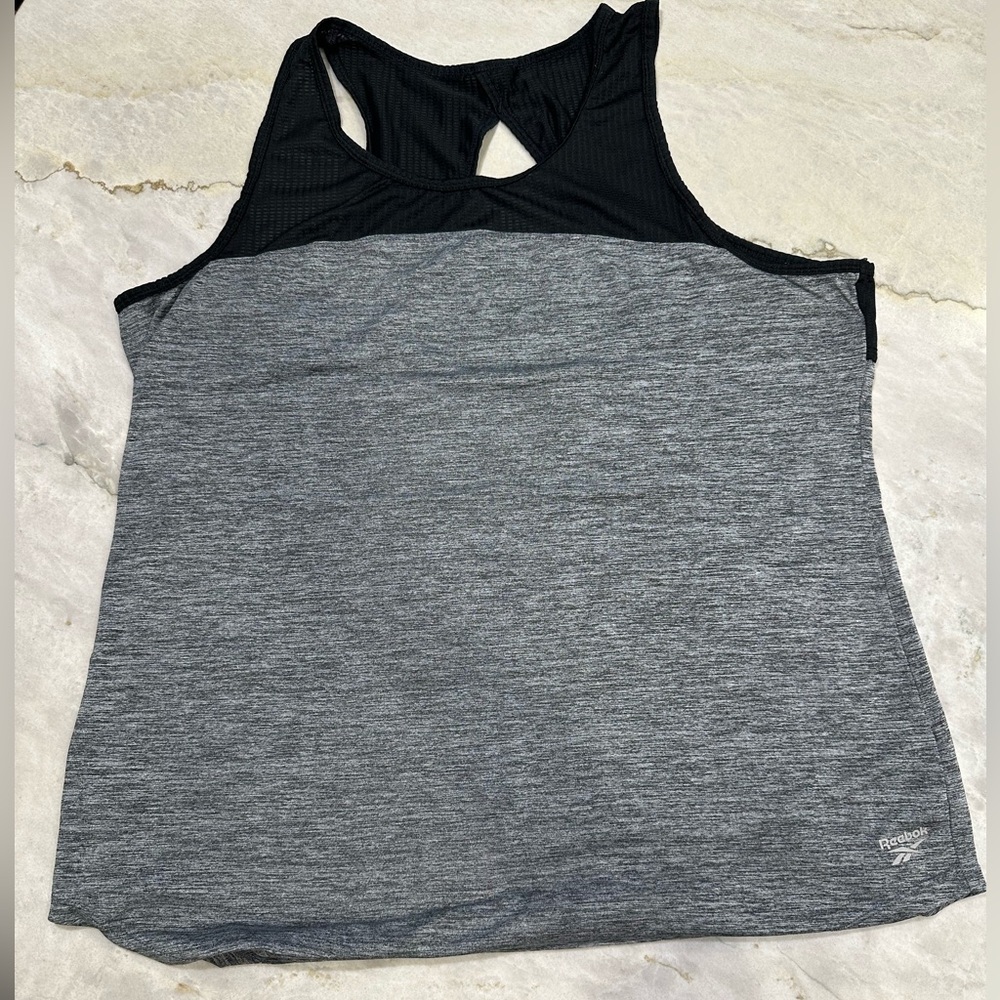 Reebok Heather Gray & Black Performance Tank Top